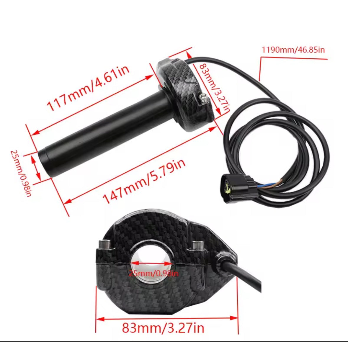 surron throttle black/carbon fiber